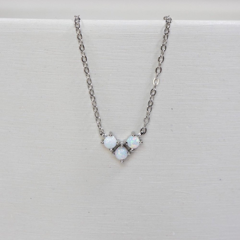 Opal Necklace, Dainty White Opal Necklace, Opal Jewelry, October Birthstone